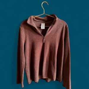 L.L. Bean Women's Brown Fleece Pullover